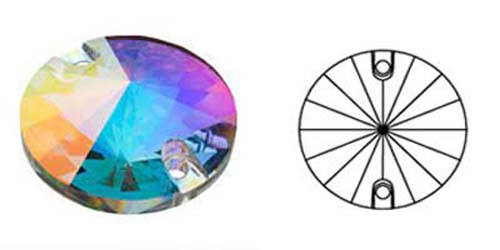 Preciosa 14mm-es Mc Rivoli 2H kerek varrható kristály